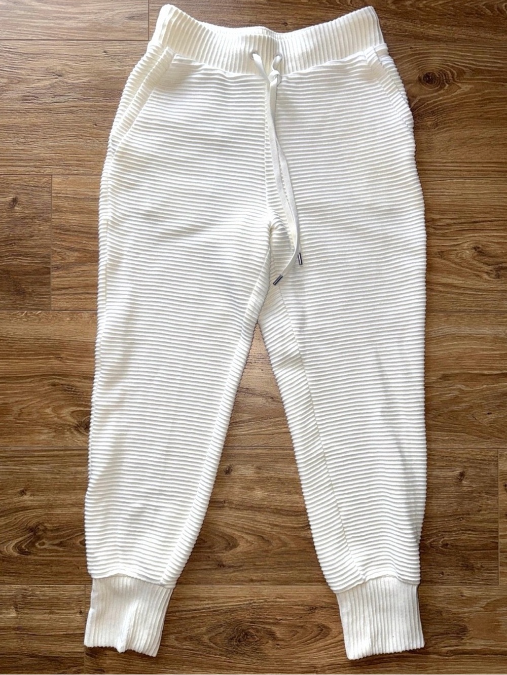 Calia White Ribbed Jogger Pants
